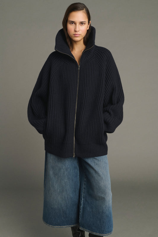 Jasper jacket - Navy - Merino Wool - Women