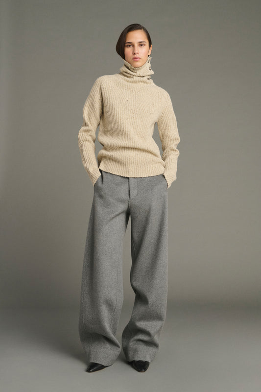 Joey pullover - Light Beige - Wool - Women