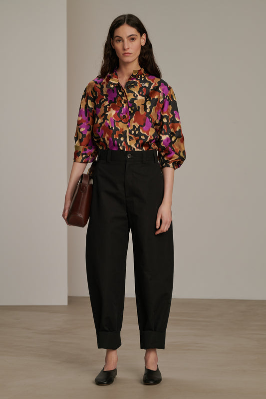 Calypso shirt - Hazelnut/Fuchsia - Silk - Women