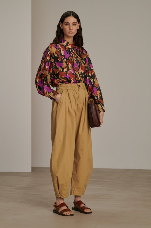 Calypso shirt - Hazelnut/Fuchsia - Silk - Women
