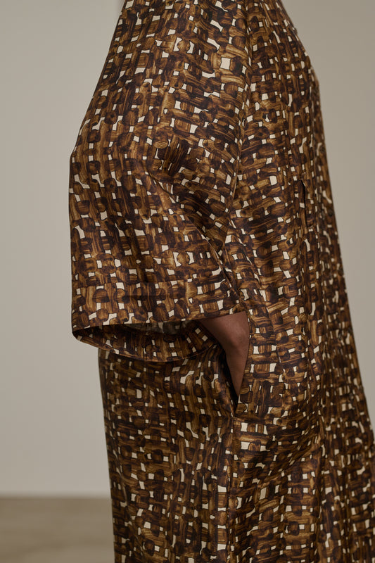 Uruguay dress - Charcoal/Ecru - Silk - Women