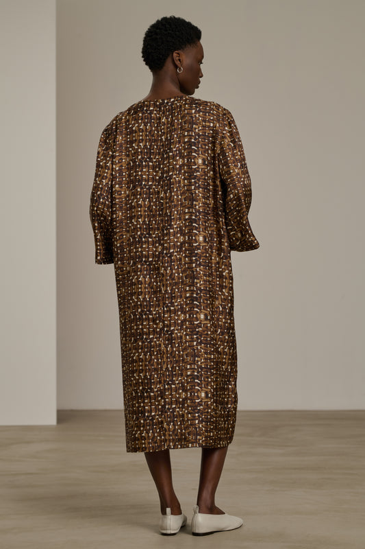 Uruguay dress - Charcoal/Ecru - Silk - Women