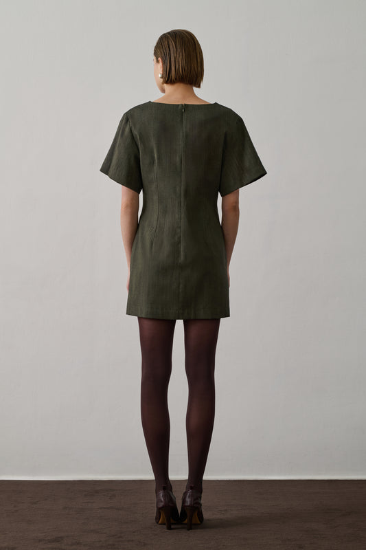 Robe Gladys - Kaki Chiné - Laine - Femme