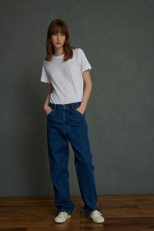 Jeans Napoleon - Washed Blue Denim - Cotton - Women
