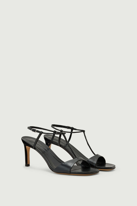 Sandales Cecilie - Noir Cuir à Talon - Soeur