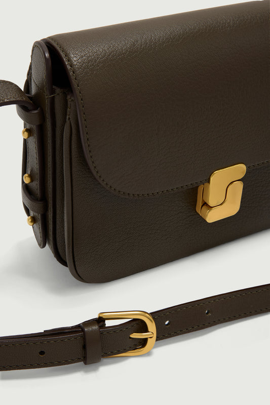 Bellissima Mini bag - Dark Khaki - Leather - Women