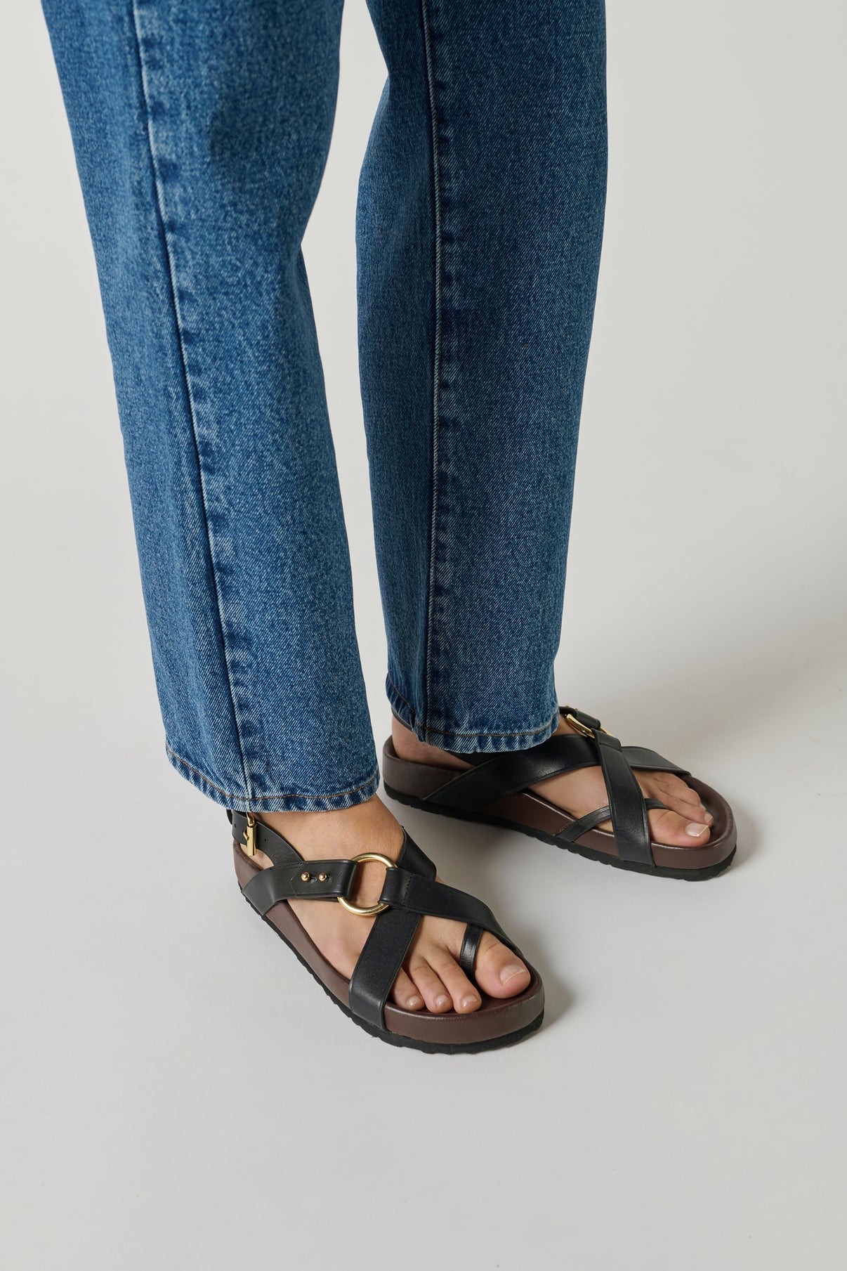 Sandales Mexico - Noir - Cuir - Femme vue 2