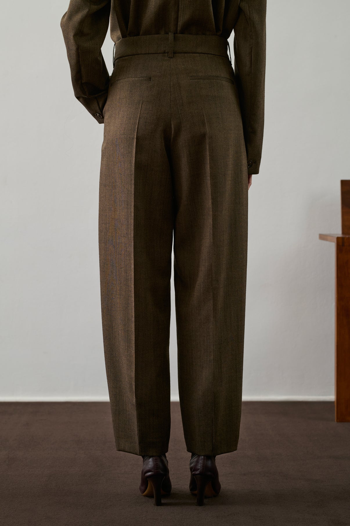 Pantalon Graham - Marron Chiné - Laine - Femme vue 4