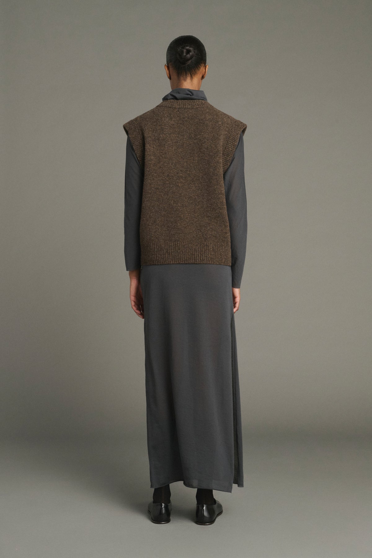 Karl pullover - Heathered Brown - Merino Wool - Women vue 2