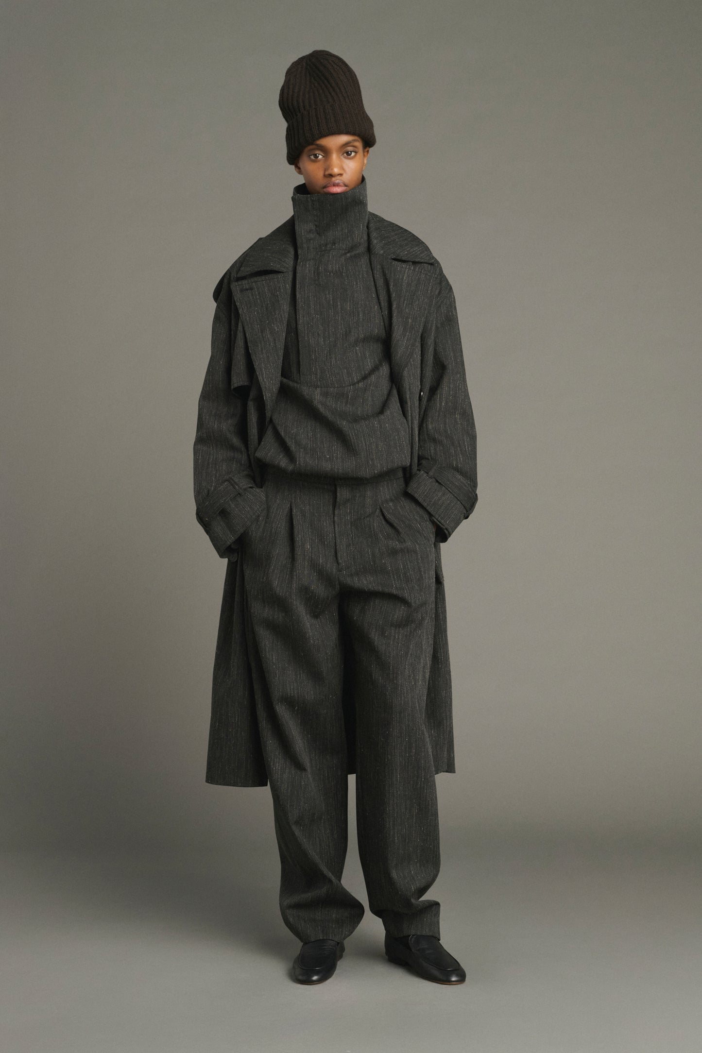 Jourdain Trench - Anthracite Grey - Wool - Women