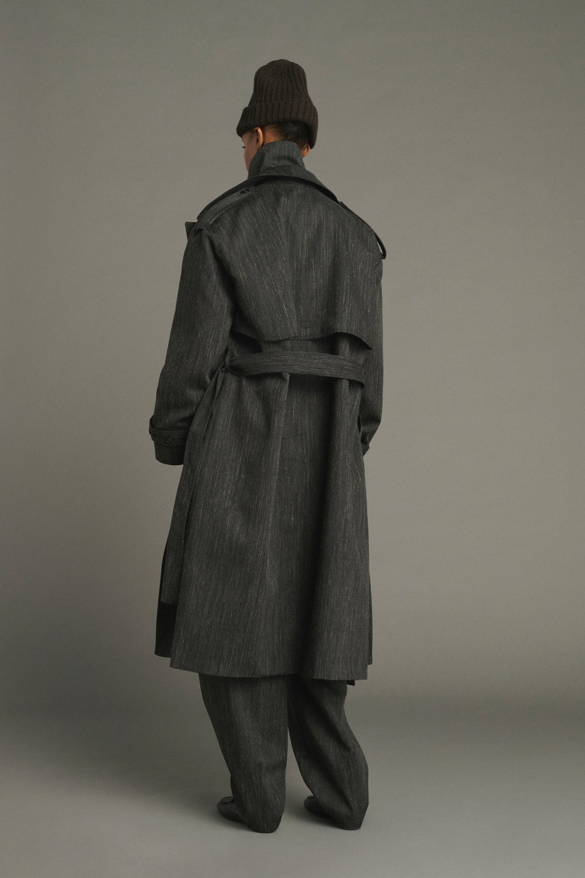 Jourdain Trench - Anthracite Grey - Wool - Women vue 4