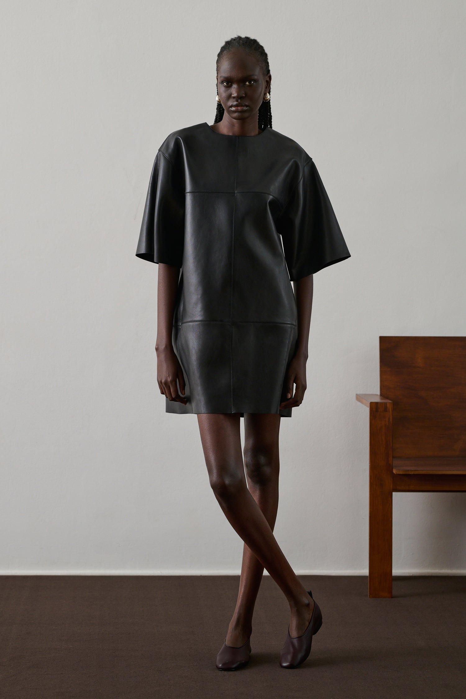 Robe Gisele - Noir - Cuir - Femme