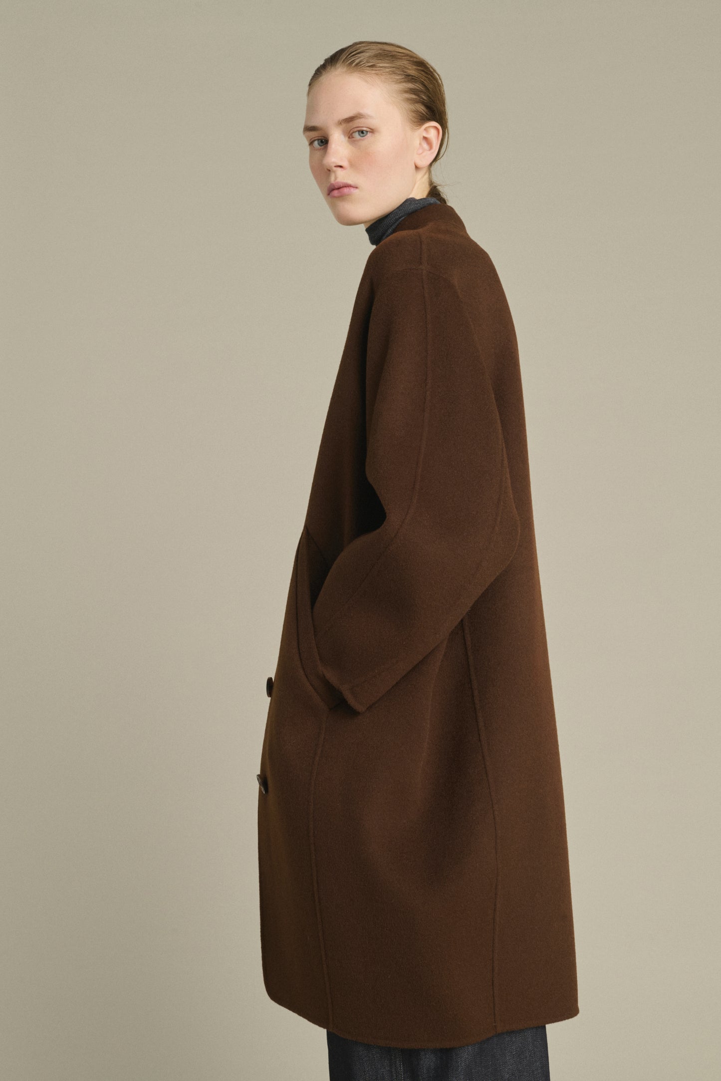 Beaulieu Coat - Chocolate - Wool - Women