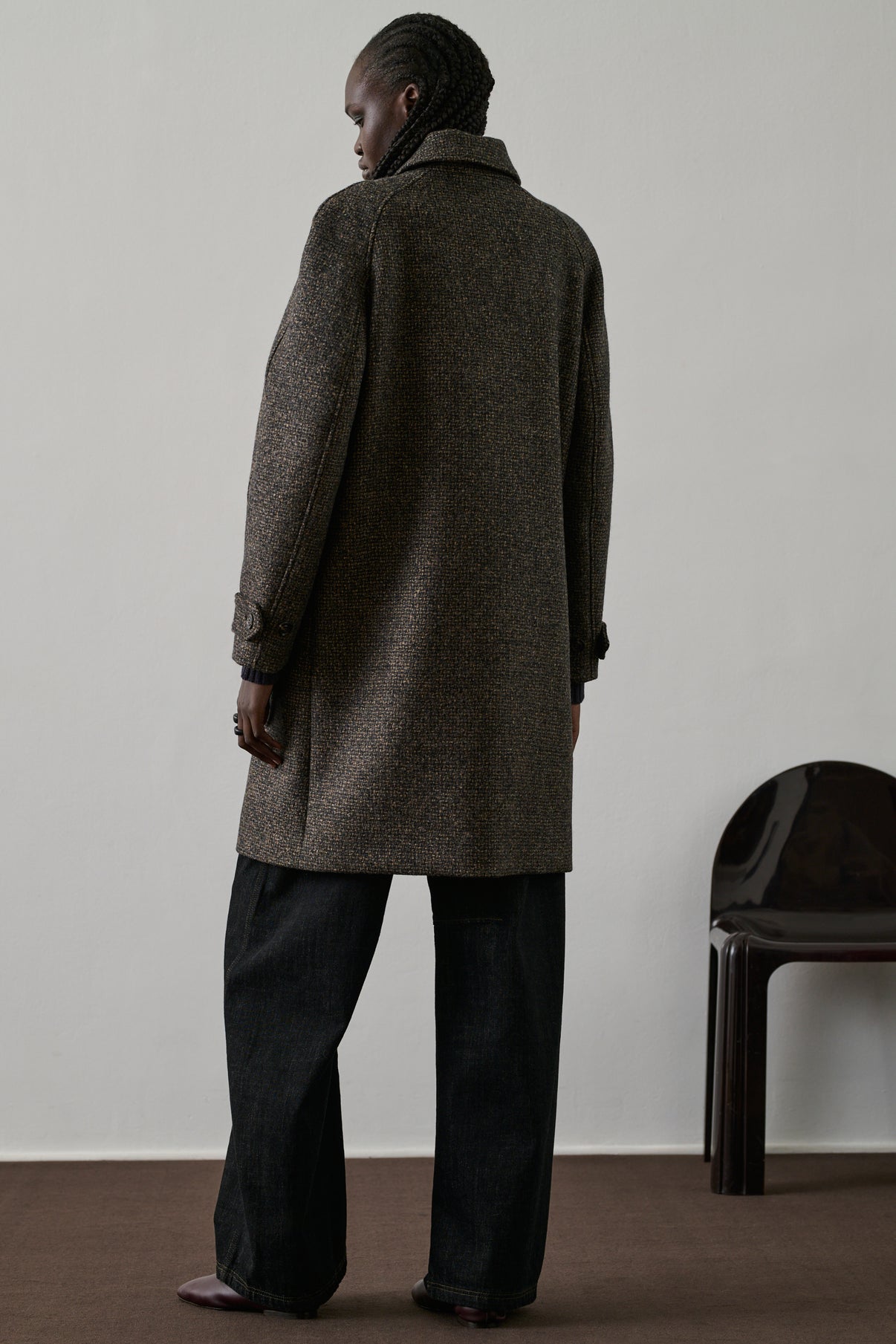 Manteau Simba - Marron/Noir - Laine - Femme vue 2