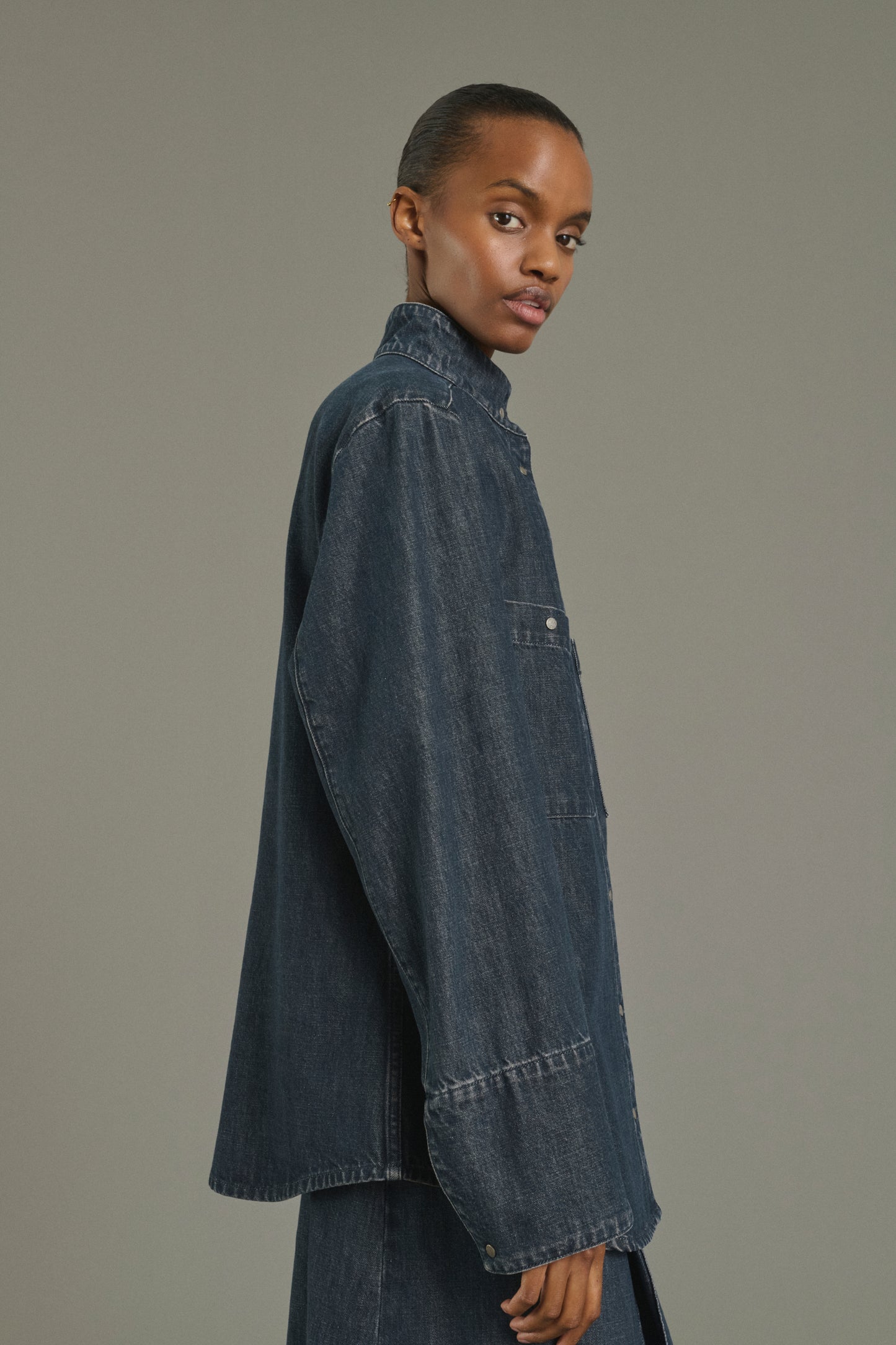 Leslie Shirt - Blue Grey - Cotton - Women