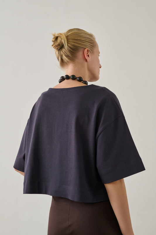 Tee-Shirt Davina - Aubergine - Coton - Femme