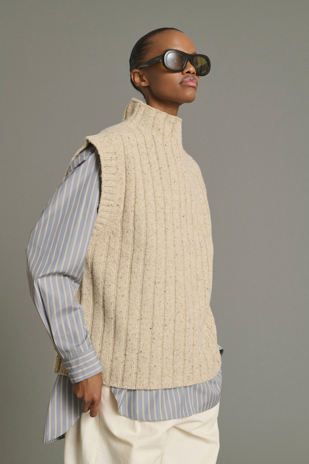 Pullover Jethro - Light Beige - Wool - Women vue 3