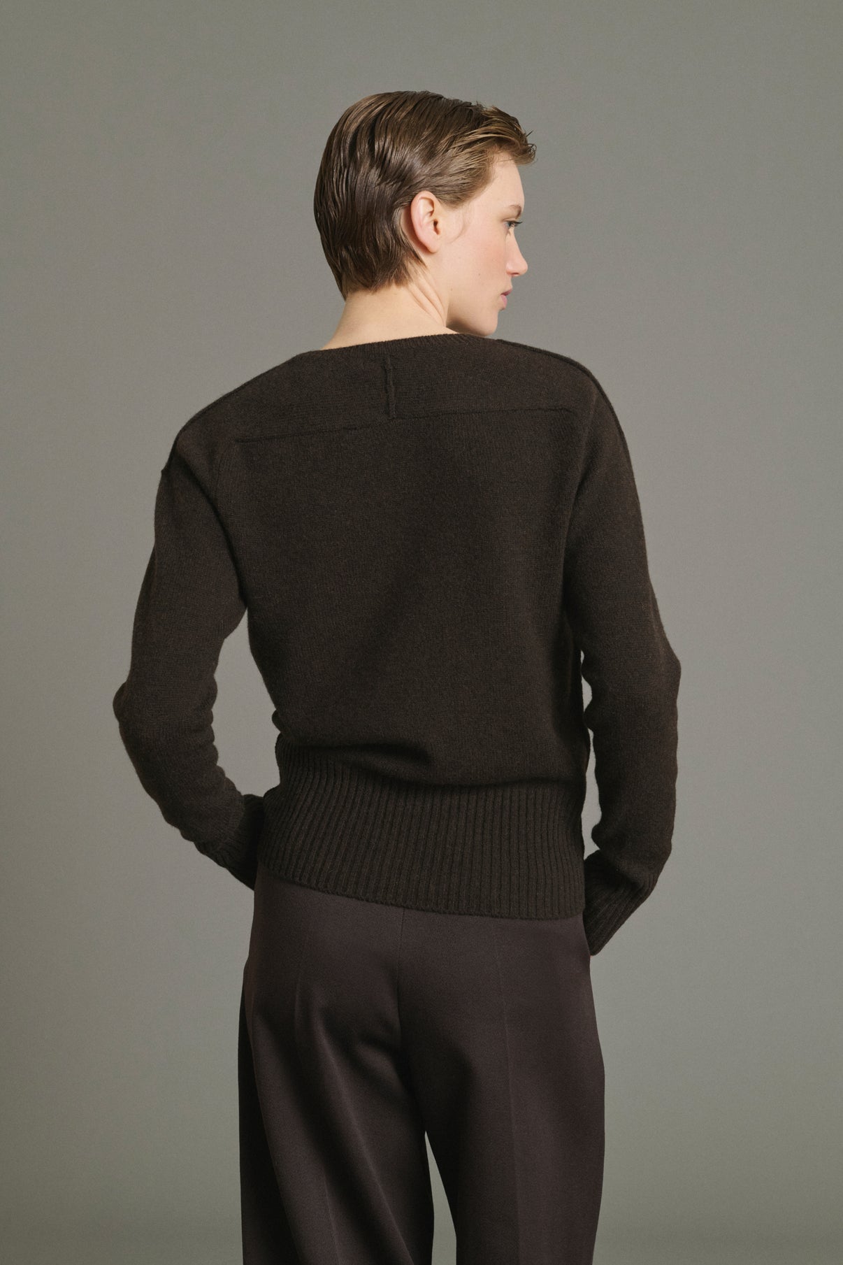 Pullover Jamie - Chocolate - Merino Wool - Women vue 3