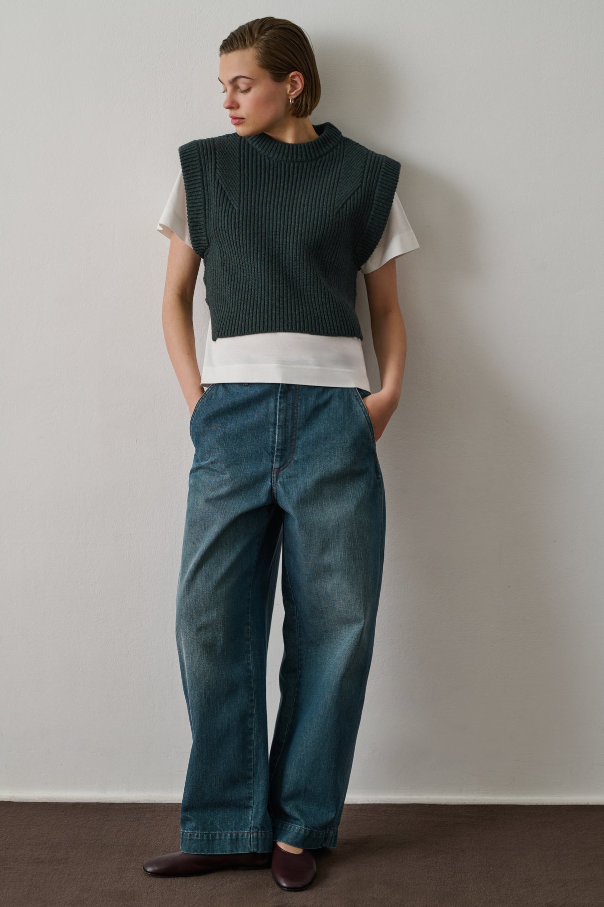 Pull Alky - Vert Forêt - Laine - Femme vue 1