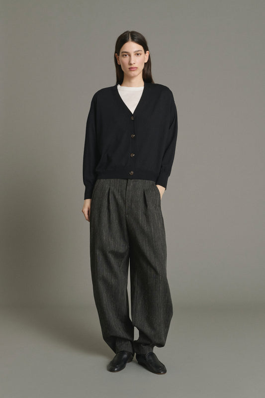 Cardigan Idem - Black - Merino Wool - Women