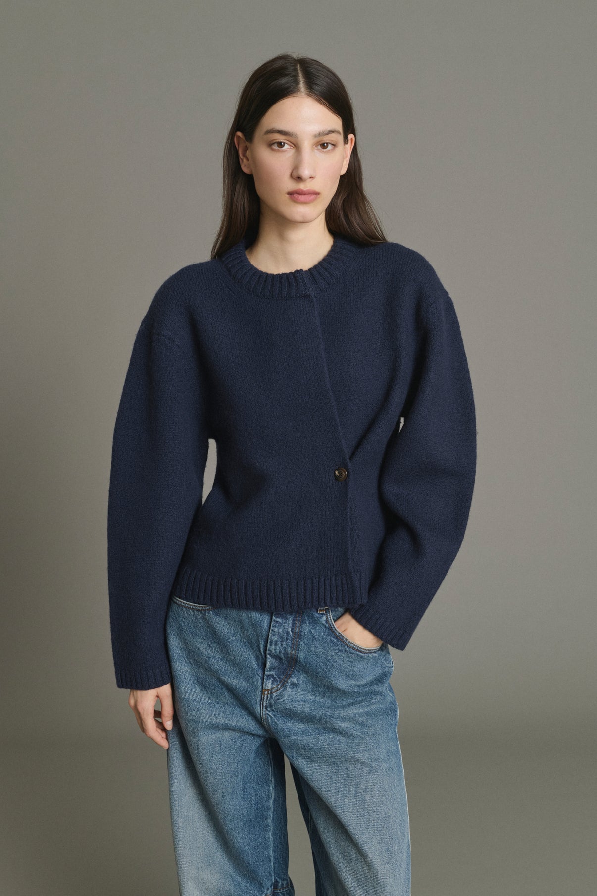 Galileo Cardigan - Navy - Merino Wool - Women vue 1
