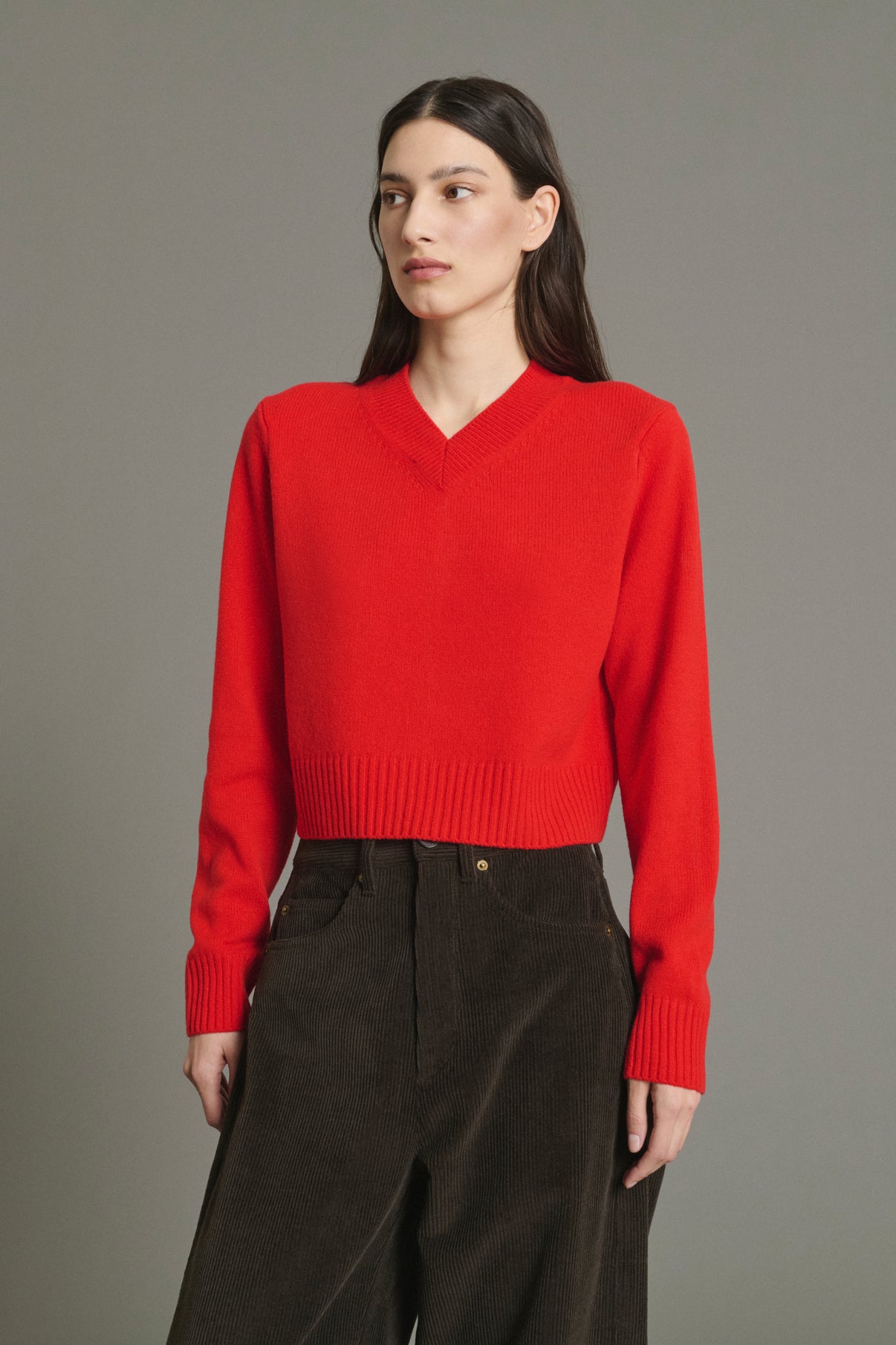 Pullover Jonas - Red - Merino Wool - Women vue 3