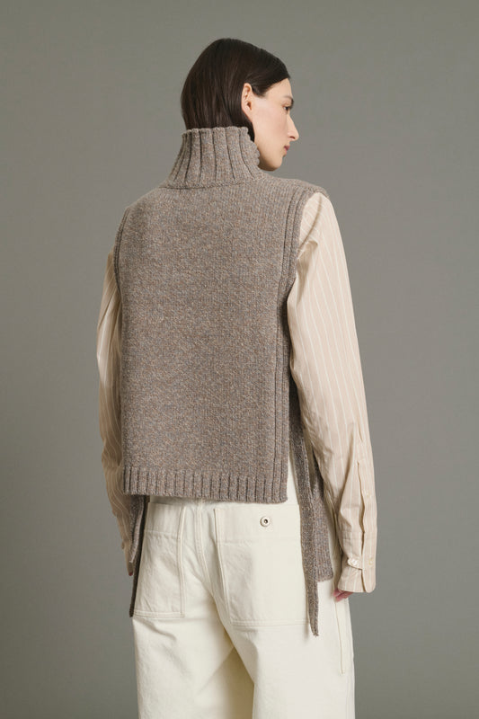 Pullover Or - Beige/Grey - Wool - Women
