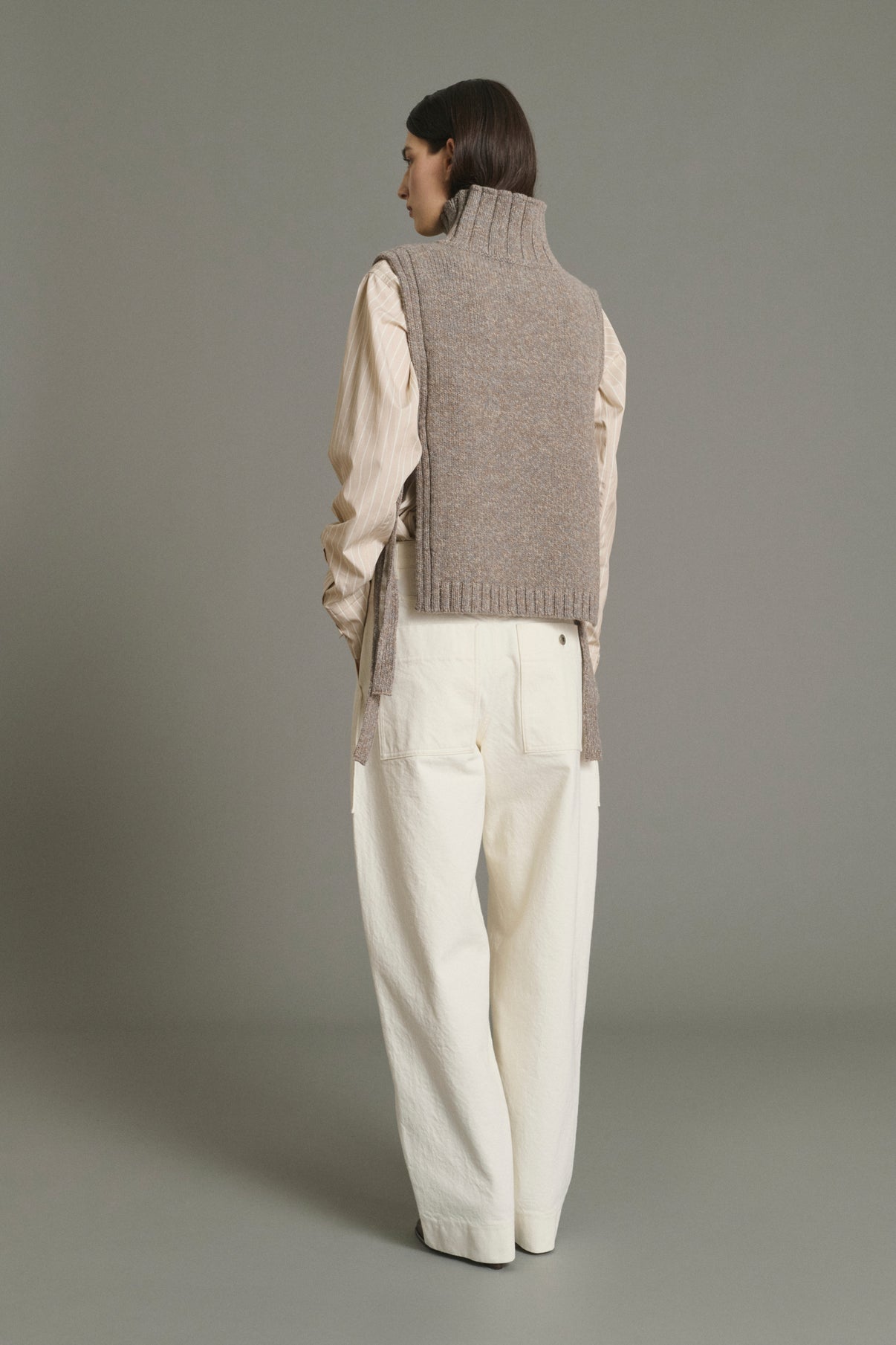 Pullover Or - Beige/Grey - Wool - Women vue 2