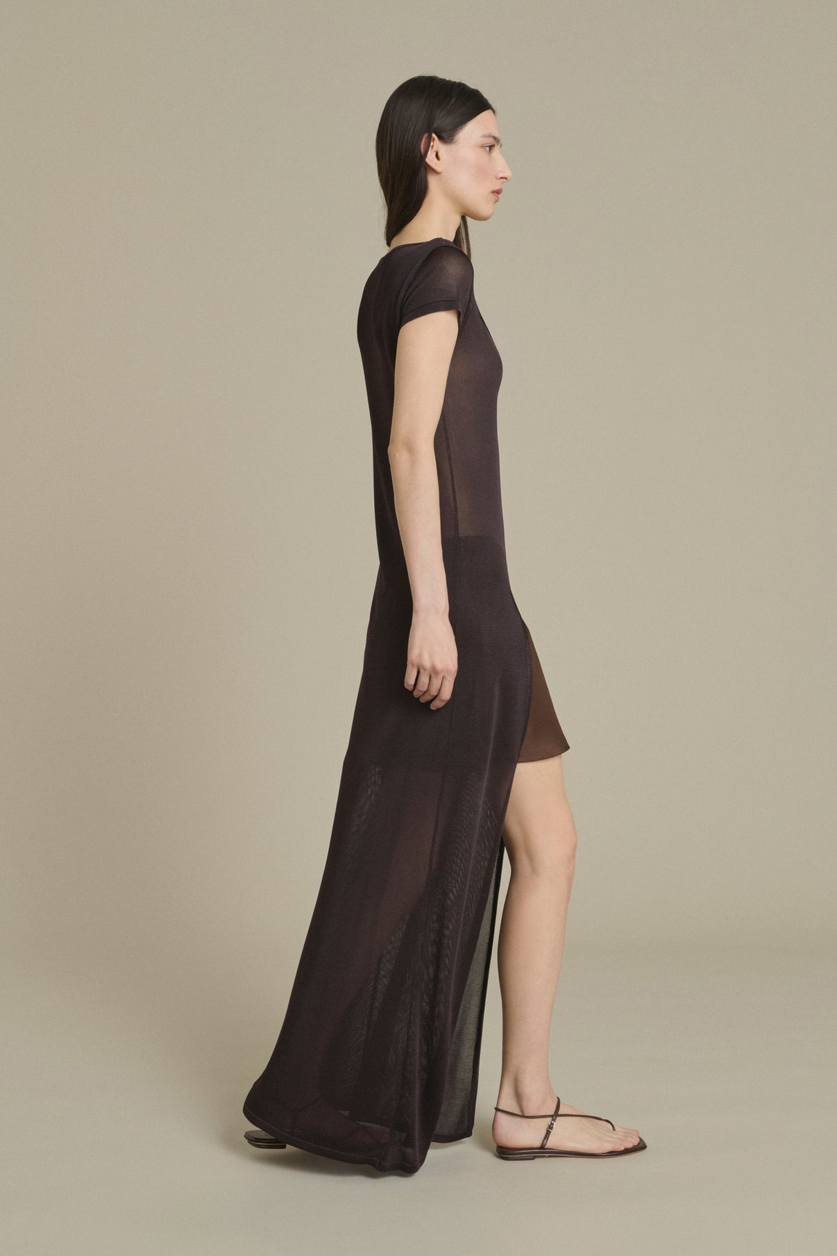 Robe Ornella longue moka fendue Soeur & TL180 - Soeur vue 3