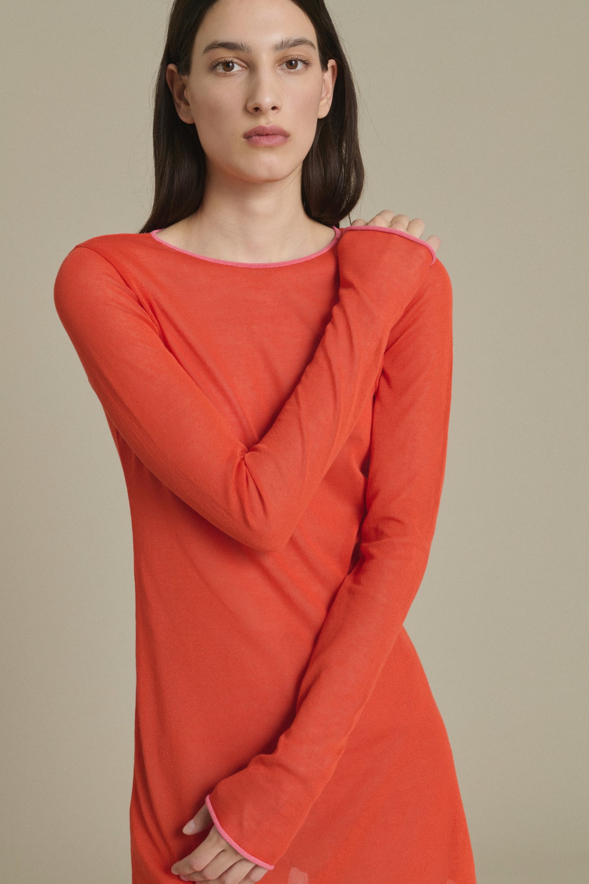 Irene Mini orange-red knit dress Soeur & TL180 - Soeur vue 2