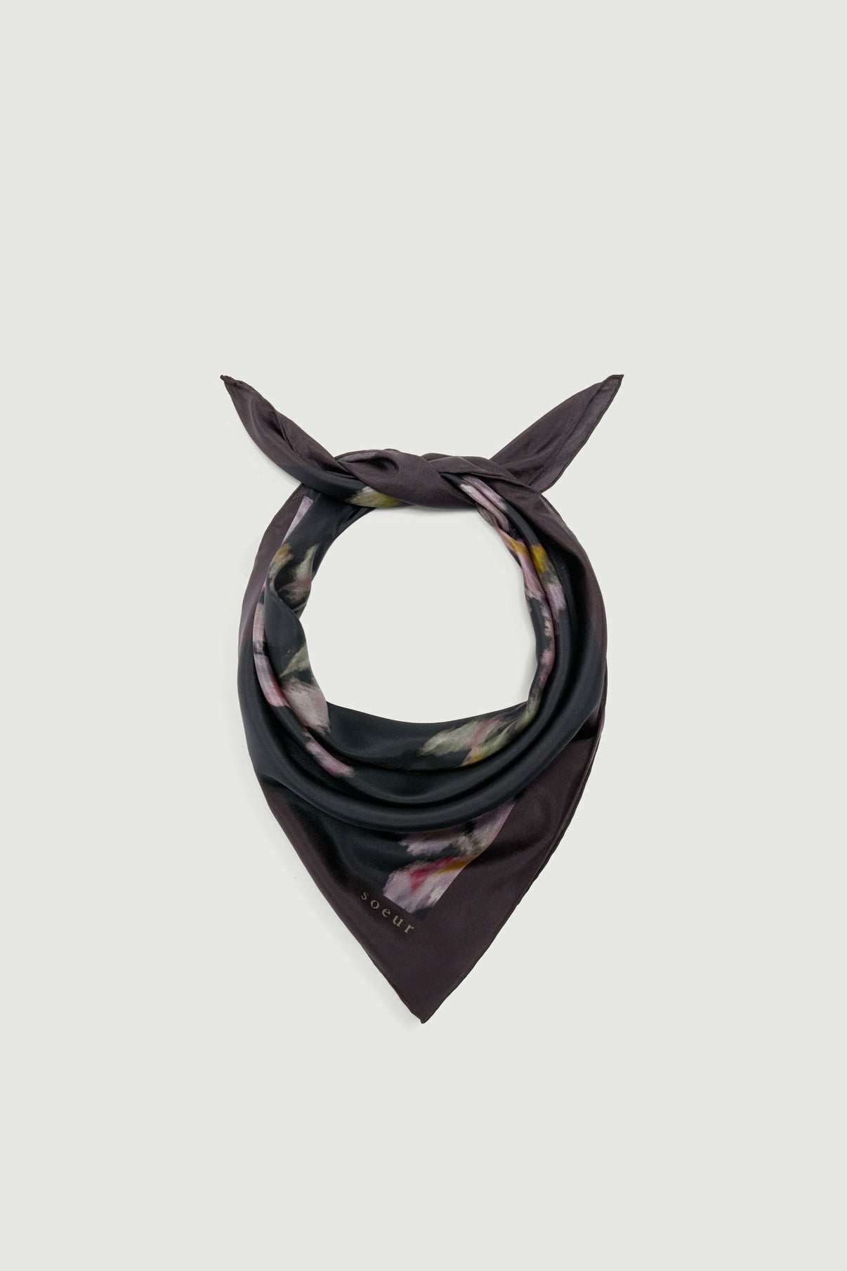 Scarf Capucine - Anthracite/Purple - Silk - Women vue 2