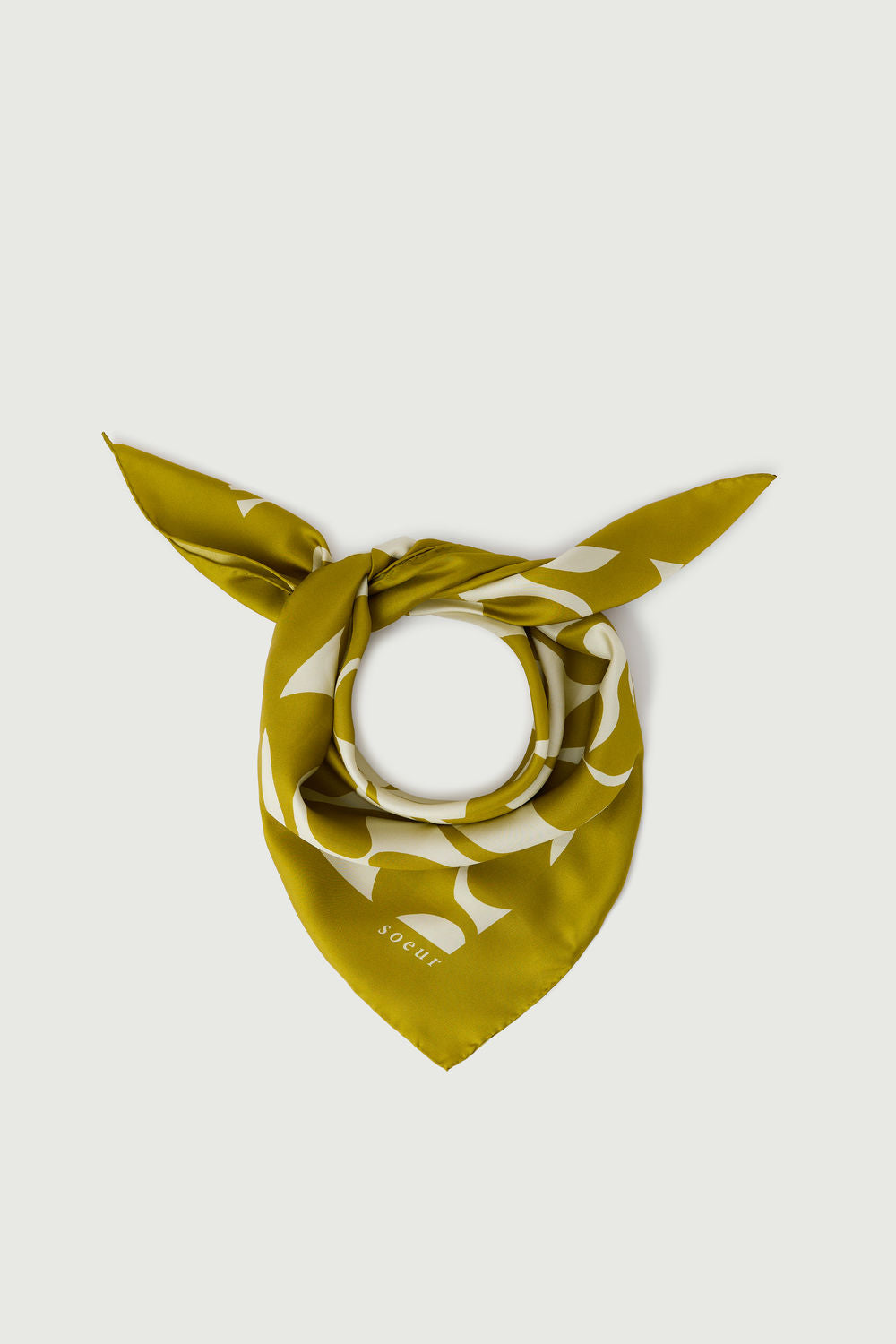 Foulard Capucine - Jaune Doré/Beige - Soie - Femme vue 2