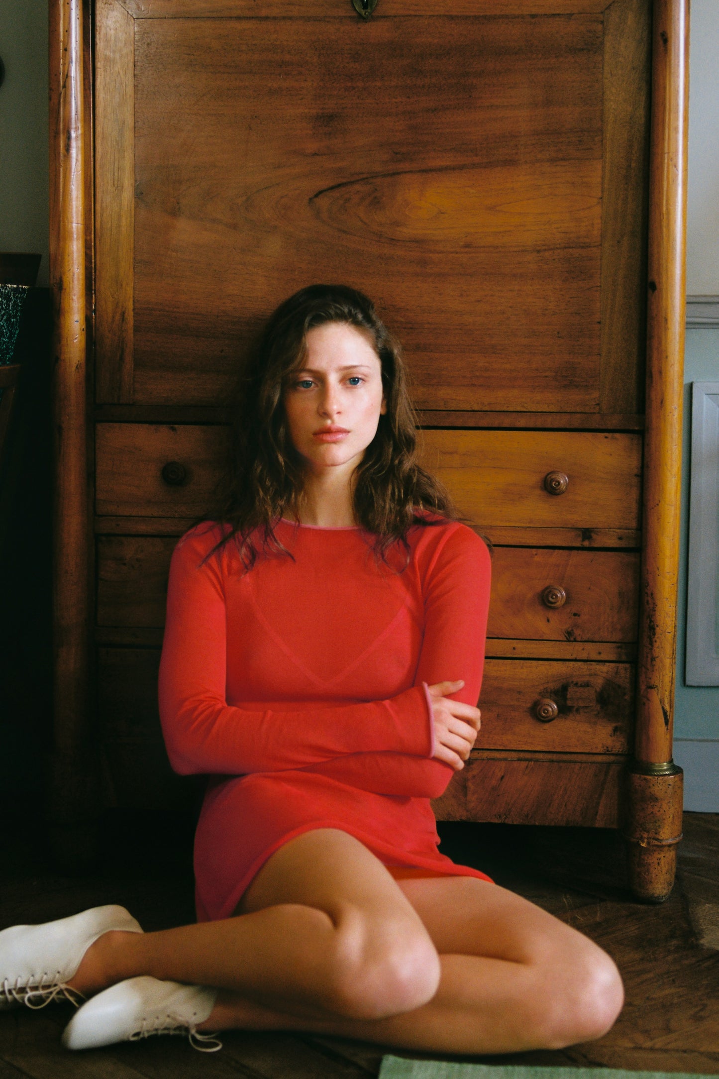 Irene mini orange-red knit dress Soeur & TL180 - Soeur