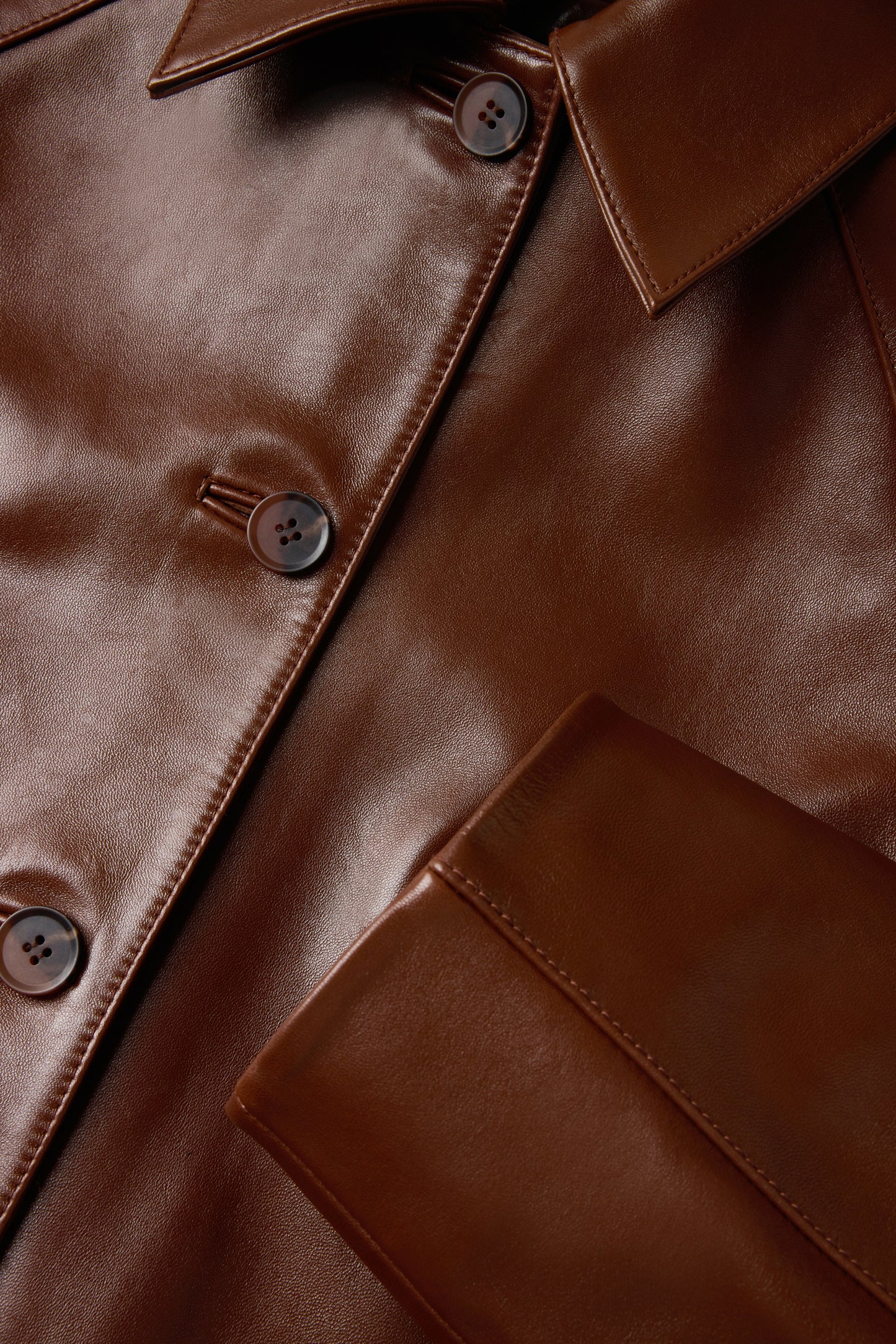 Logan coat - Mahogany - Leather - Women
